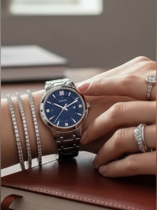Bulova Blue Diamond Stainless Steel Women’s 34mm Watch NIB
